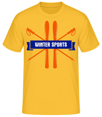 Winter Sports Sign - Pánské basic tričko - Zlatožlutá - Napřed