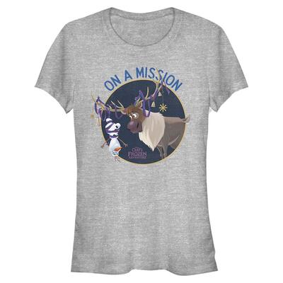 Disney - La Reine des neiges - Sven On a Mission - Femme T-shirt - Gris chiné - Devant