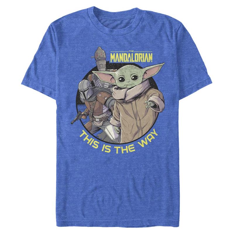 Aperçu: Star Wars - The Mandalorian - Skupina Threes A Charm - Homme T-shirt - Bleu royal chiné - Devant