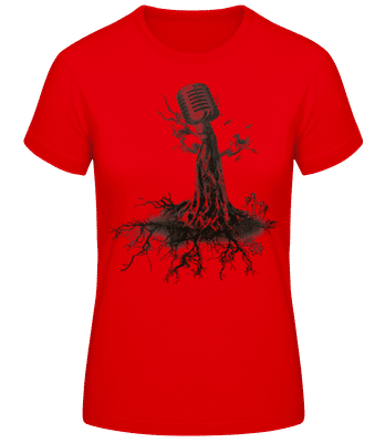Arbre De Microphone - T-shirt femme B&C - Rouge - Devant