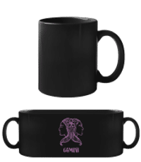 Scribble Style Zodiac Sign Gemini - Taza negra - Negro - delante