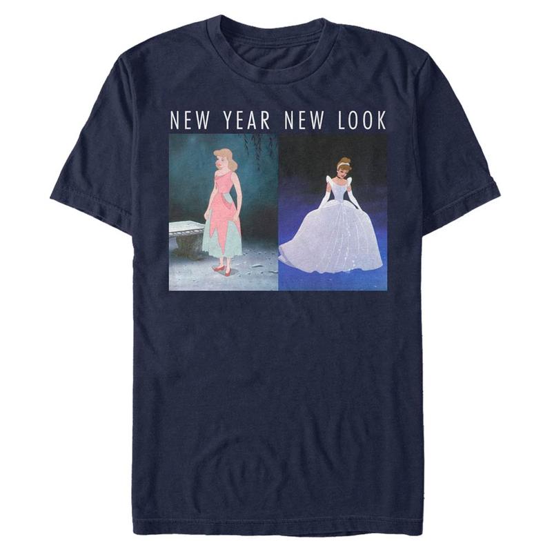 Náhled: Disney - Popelka - Popelka New Year Look - Nový rok - Pánské Tričko - Namořnická modrá - Napřed