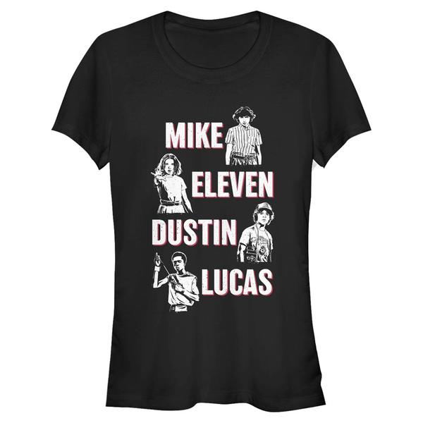 Aperçu: Netflix - Stranger Things - Skupina Cast Characteristic - Femme T-shirt - Noir - Devant