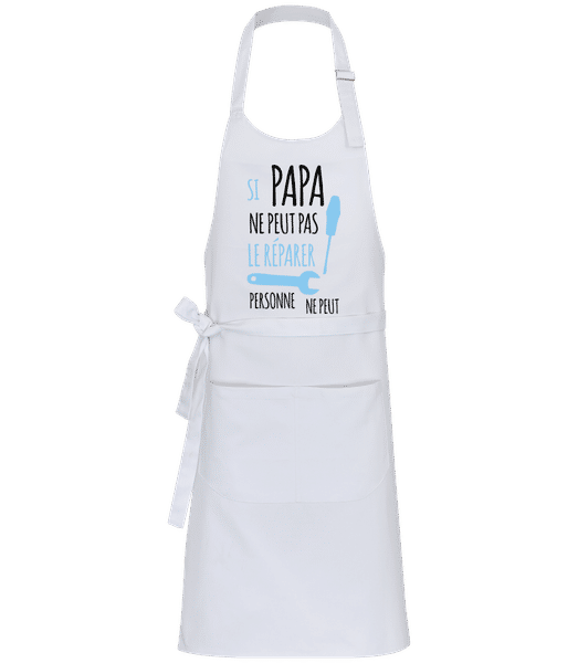 Aperçu: Si Papa Ne Peut Pas Le Réparer - Tablier professionnel - Blanc - Devant