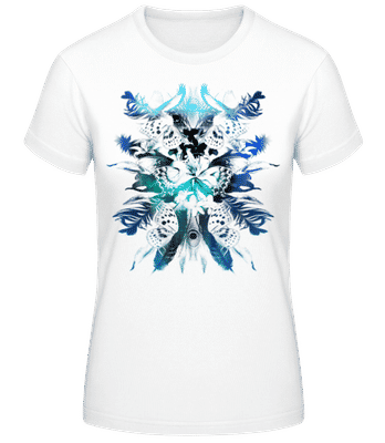 Plumes Et Papillons - T-shirt femme B&C - Blanc - Devant