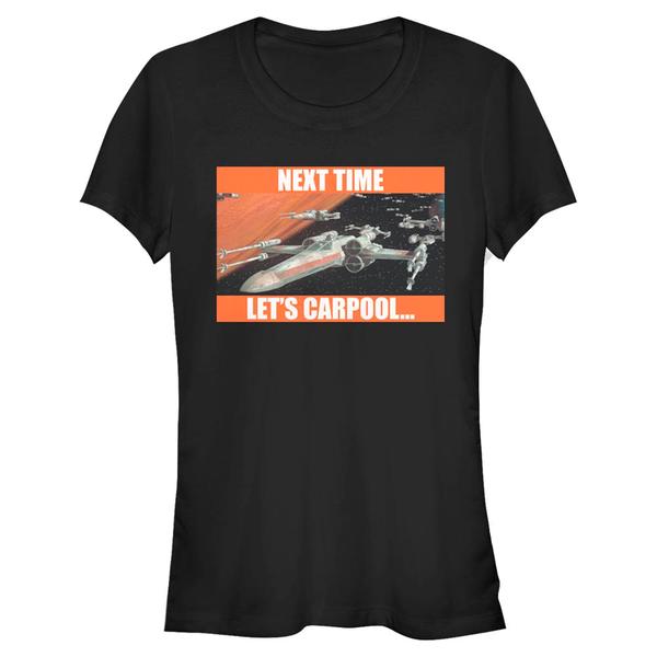 Vorschau: Star Wars - X-Wing Next Time Let's Carpool - Frauen T-Shirt - Schwarz - Vorne