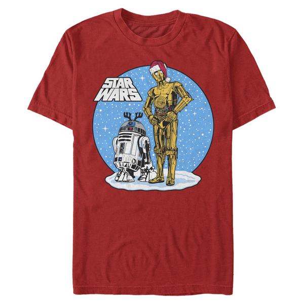 Vorschau: Star Wars - R2-D2 & C-3PO Chillin Bros - Weihnachten - Männer T-Shirt - Rot - Vorne