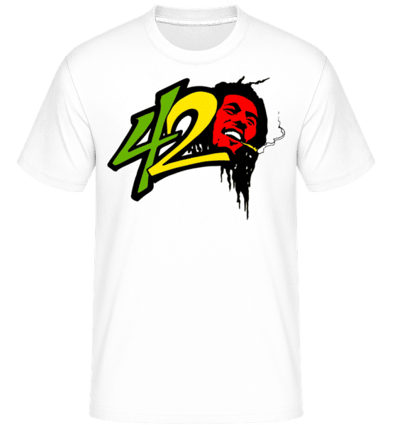 Aperçu: Cannabis Bob 420 -  T-Shirt Shirtinator homme - Blanc - Devant