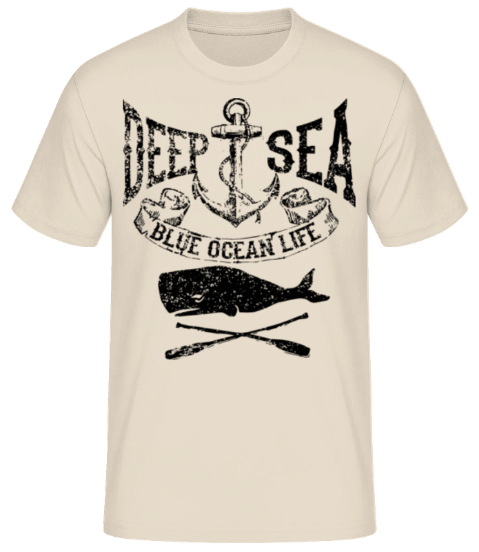 Vista previa: Deep Sea Ocean Icon - Camiseta básica para hombre - Crema - delante