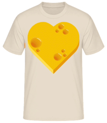 Cheese Heart - Men's Basic T-Shirt - Cream - Front