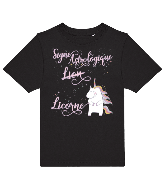 Aperçu: Signe Astrologique Licorne Lion - T-shirt homme B&C - Noir - Devant
