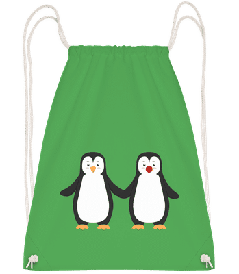 Couple Pingouin - Sac à dos Drawstring - Vert irlandais - Vorn