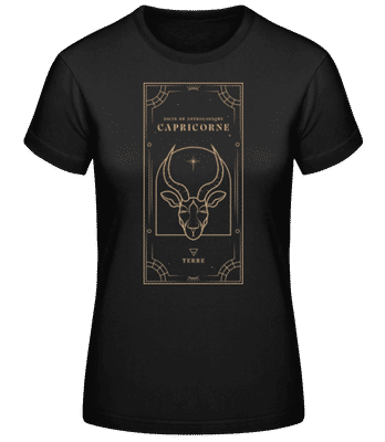 Art Déco Signe Astrologique Capricorne - T-shirt standard Femme - Noir - Devant