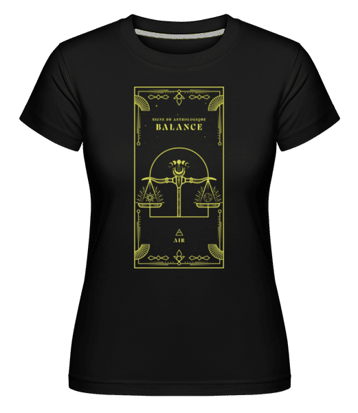 Aperçu: Art Déco Signe Astrologique Balance -  T-shirt Shirtinator femme - Noir - Devant