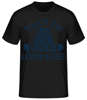Free Boxing Lessons - Men's Basic T-Shirt - Black - Front