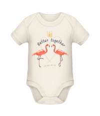 Better Together Flamingos - Organic Baby Body - Cream - Front