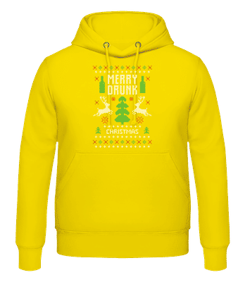 Merry Drunk Christmas - Men's Hoodie - Yellow - Front