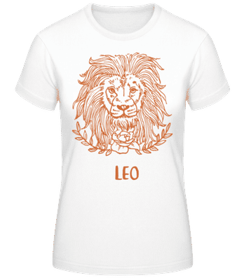 Scribble Style Zodiac Sign Leo - Dámské basic tričko - Bílá - Napřed