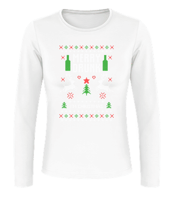 Merry Drunk I Am  Christmas - T-shirt à manches longues standard Femme - Blanc - Devant