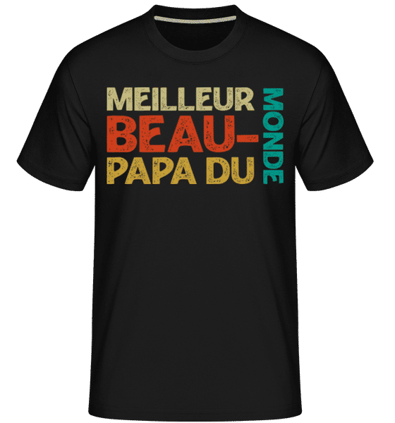 Aperçu: Meilleur Beau-papa Du Monde -  T-Shirt Shirtinator homme - Noir - Devant
