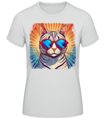 Bengal Cat Hippie Look - Camiseta básica de mujer - Gris moteado - delante