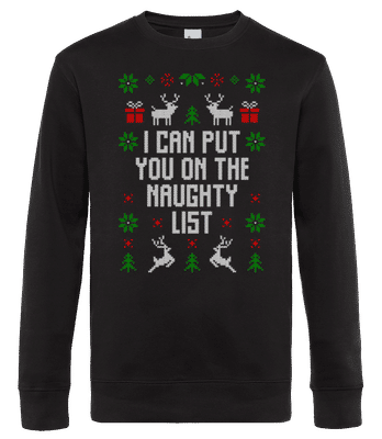I Can Put You On The Naugthy List - Sudadera estándar para hombre - Negro - delante
