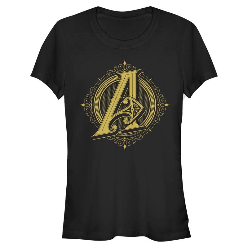 Vista previa: Marvel - Avengers - Logo Steampunk Avenger - Mujeres Camiseta - Negro - delante