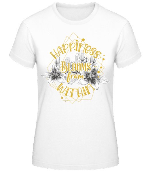 Aperçu: Happiness Blooms From Within - T-shirt standard Femme - Blanc - Devant