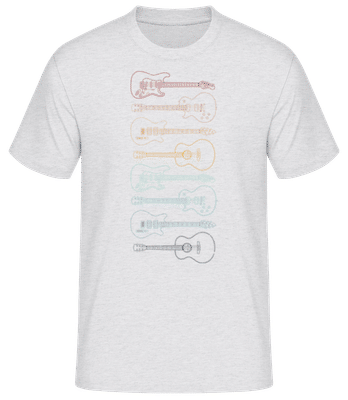  Guitares - T-shirt standard Homme - Gris chiné - Devant