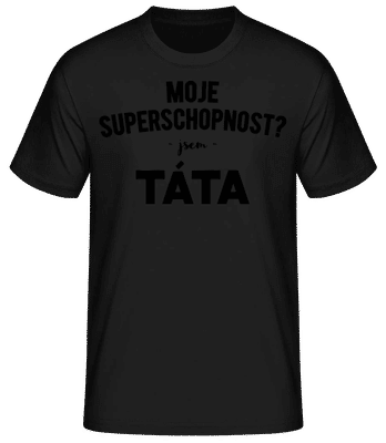 Super Power Papi - Pánské basic tričko - Černá - Napřed