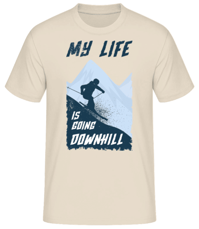 Náhľad: Downhill - Pánske basic tričko - Krémová - Predné