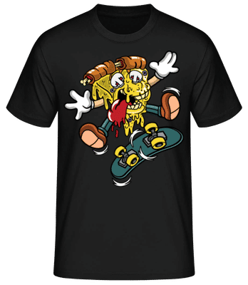 Pizza Skater - Men's Basic T-Shirt - Black - Front