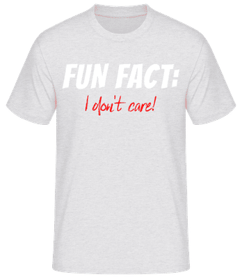 Fun Fact I Dont Care - Camiseta básica para hombre - Gris moteado - delante