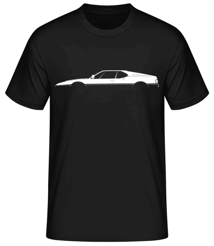 Vista previa: 'BMW M1' Silhouette - Camiseta básica para hombre - Negro - delante