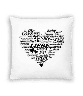 Herz Voller Wörter - Kissen - Weiß - Vorne