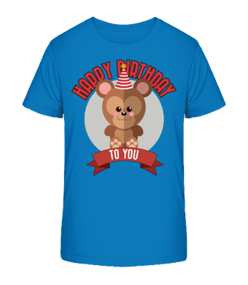 Happy Birthday To You Monkey - Detské bio tričko Stanley Stella 2.0 - Kráľovská modrá - Predné