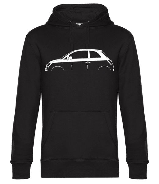 Aperçu: 'Fiat 500 (2008)' Silhouette - Sweat à capuche premium Unisexe - Noir - Devant