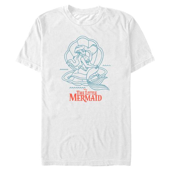 Aperçu: Disney - Ariel La Petite Sirène - Malá mořská víla Linework - Homme T-shirt - Blanc - Devant