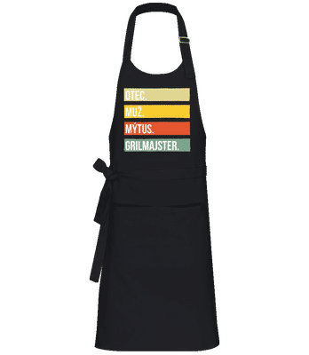 Otec Muž Mýtus Grilmajster - Profesionálna zástera - Čierna - Predné
