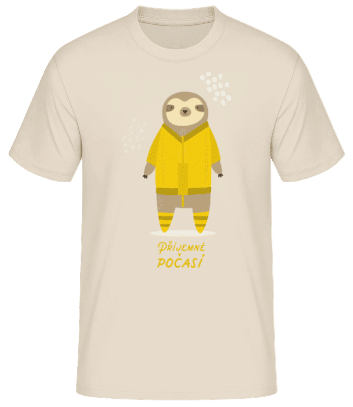 Náhled: Příjemné Počasí - Pánské basic tričko - Krémová - Napřed