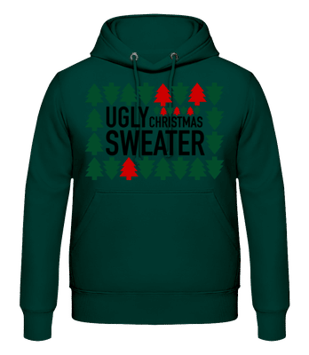 Ugly Christmas Sweater - Männer Hoodie - Flaschengrün - Vorne
