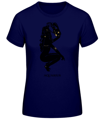Female Zodiac Sign Aquarius - Dámske basic tričko - Namornícka modrá - Predné