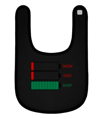 Family Energie - Bavoir Bébé bio - Noir - Devant