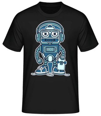 Robot Skater - Men's Basic T-Shirt - Black - Front