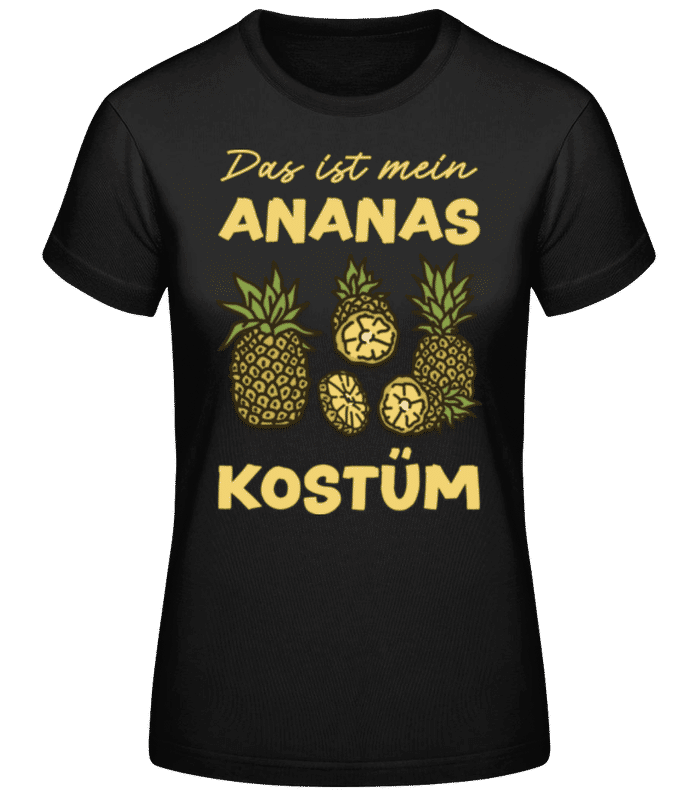 Vorschau: Ananas Kostüm - Frauen Basic T-Shirt - Schwarz - Vorne