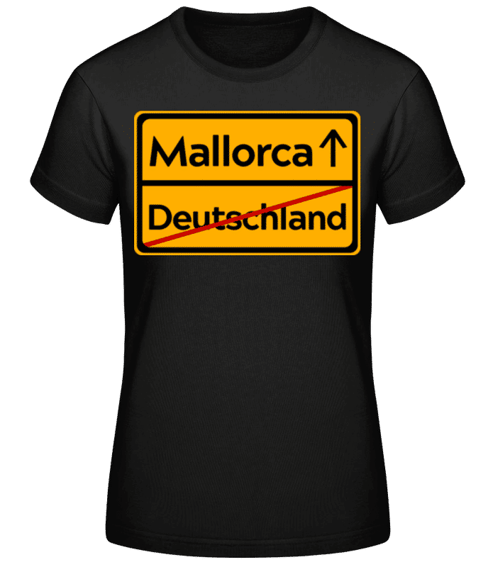 Vorschau: Mallorca Deutschland - Frauen Basic T-Shirt - Schwarz - Vorne