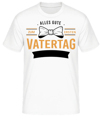 Erster Vatertag - Männer Basic T-Shirt - Weiß - Vorne