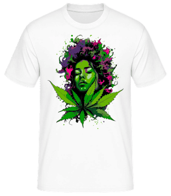 Cannabis Head Woman Color - Pánske basic tričko - Biela - Predné