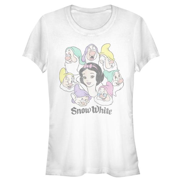 Aperçu: Disney - Blanche-Neige et les Sept Nains - Skupina - Femme T-shirt - Blanc - Devant