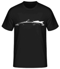 'Porsche 911 Tur. Cabrio 930' Silhouette - Männer Basic T-Shirt - Schwarz - Vorne
